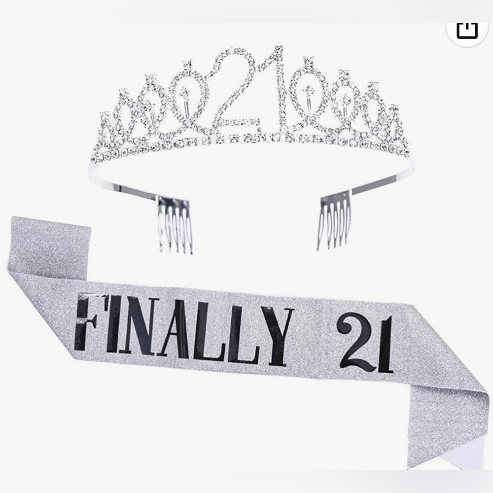 Matching 21st Birthday Sash and Tiara
